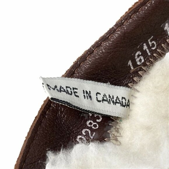 Eddie Bauer Mens Ankle Boots Brown Leather Shearling Lined Buckle Lace Up 10.5 M - Picture 8 of 10